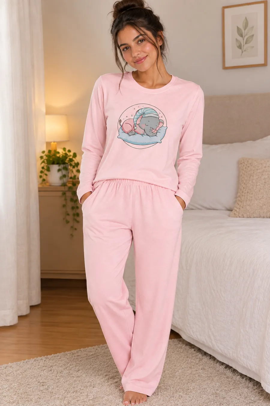 Pijama de Inverno · Rosa bebê